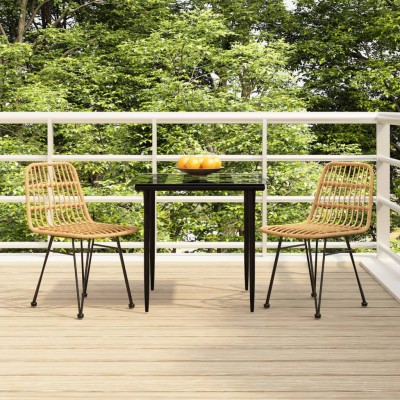 Juego de comedor de jardín 3 piezas ratán sintético
