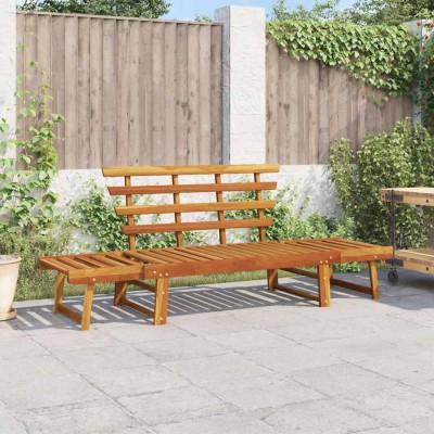 Banco de jardín 2 en 1 190 cm madera maciza acacia