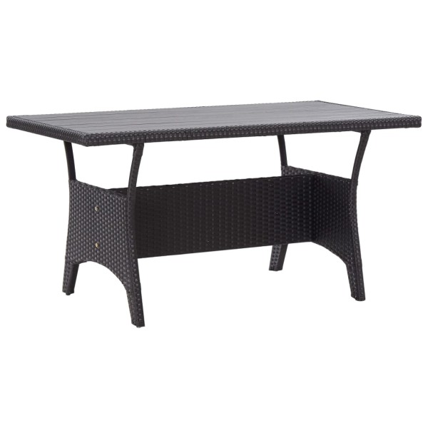 Mesa de jardín ratán sintético negro 120x70x66 cm