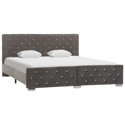 Estructura de cama sin colchón terciopelo gris 160x200 cm
