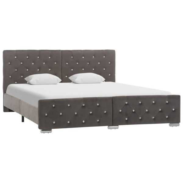 Estructura de cama sin colchón terciopelo gris 160x200 cm