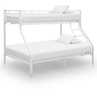 Cama litera sin colchón metal blanco 140x200 cm/90x200 cm