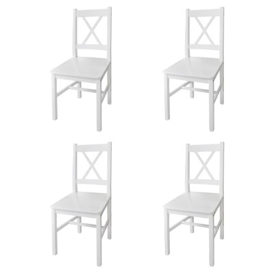 Sillas de comedor 4 unidades madera de pino blanco