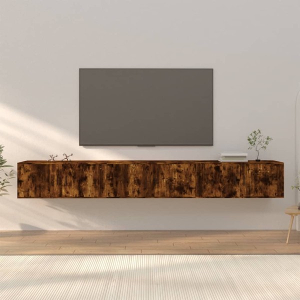 Muebles para TV de pared 3 uds roble ahumado 100x34,5x40 cm