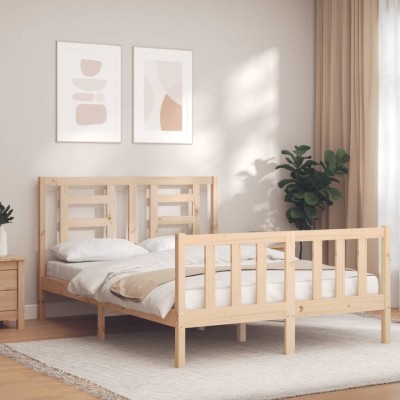 Estructura de cama sin colchón madera de pino blanca 140x200 cm