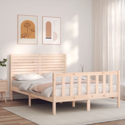 Estructura de cama sin colchón madera de pino blanca 140x200 cm