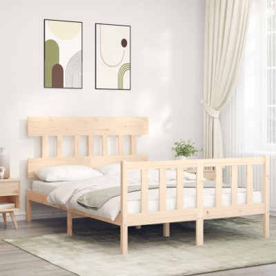 Estructura de cama sin colchón madera de pino blanca 140x200 cm