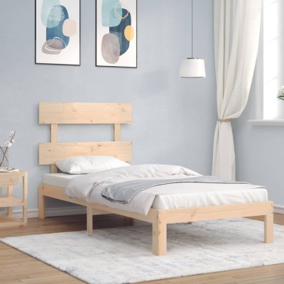 Estructura de cama sin colchón madera maciza de pino 90x200 cm