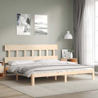 Estructura de cama sin colchón madera maciza de pino 200x200 cm