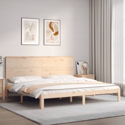Estructura de cama sin colchón madera maciza de pino 200x200 cm