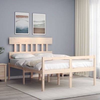Cama de matrimonio personas mayores con cabecero madera maciza