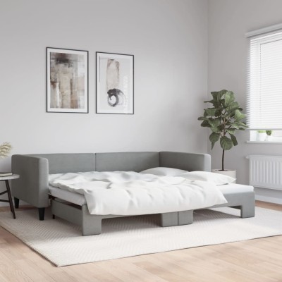 Sofá cama nido tela gris claro 100x200 cm