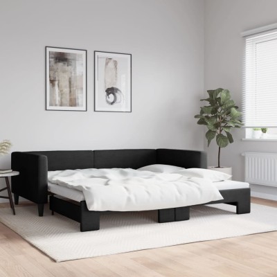 Sofá cama nido tela negro 100x200 cm