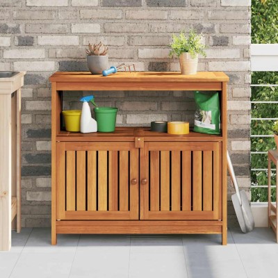 Mesa consola de jardín madera maciza acacia 80x35x75 cm