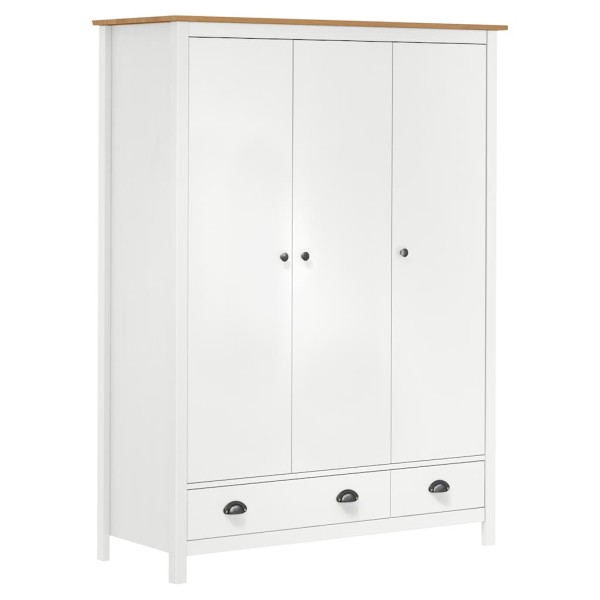 Armario de 3 puertas Hill Range madera pino blanco 127x50x170cm