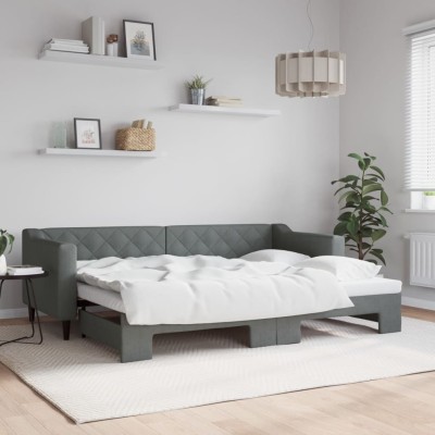 Sofá cama nido tela gris oscuro 80x200 cm