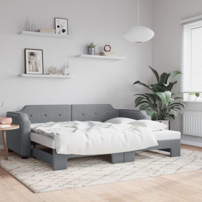 Sofá cama nido tela gris claro 80x200 cm