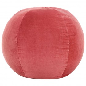 Puf de terciopelo de algodón rosa 50x35 cm