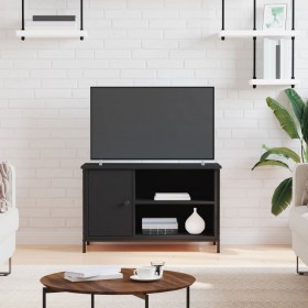 Mueble para TV madera contrachapada negro 80x40x50 cm