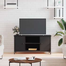 Mueble para TV madera contrachapada negro 100x40x50 cm