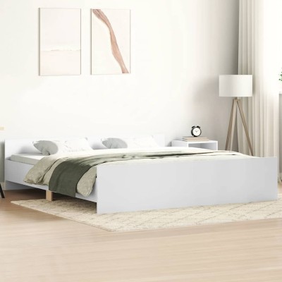 Estructura de cama con cabecero piecero blanco 200x200 cm