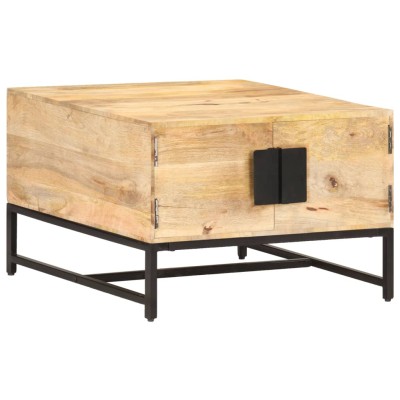 Mesa de centro madera maciza de mango 67x67x45 cm