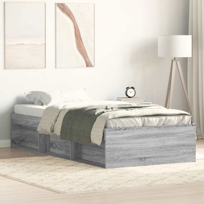 Estructura de cama gris Sonoma 100x200 cm