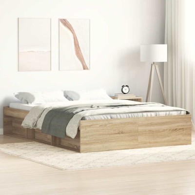 Estructura de cama roble Sonoma 120x200 cm