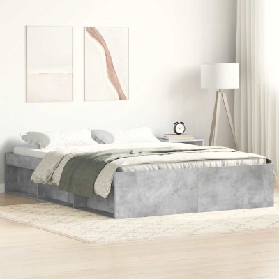 Estructura de cama gris hormigón 120x200 cm