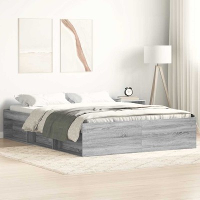 Estructura de cama Sonoma gris 120x200 cm