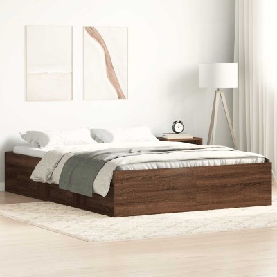 Estructura de cama roble marrón 140x200 cm