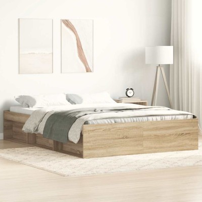 Estructura de cama roble Sonoma 150x200 cm