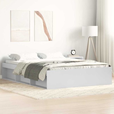 Estructura de cama sin colchón blanco 140x190 cm