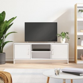 Mueble de TV madera de ingeniería blanco brillo 102x30x37,5 cm