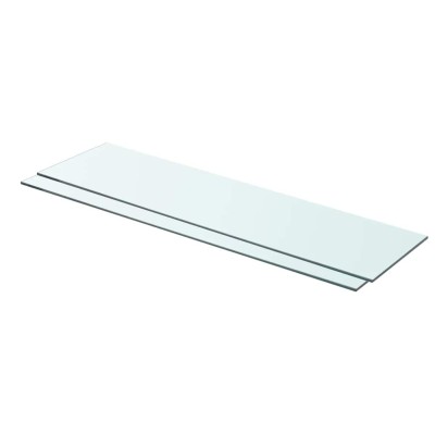 Estantes 2 unidades panel de vidrio transparente 80x20 cm