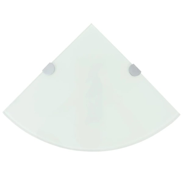 Estantes esquina 2 uds soportes cromados vidrio blanco 25x25 cm