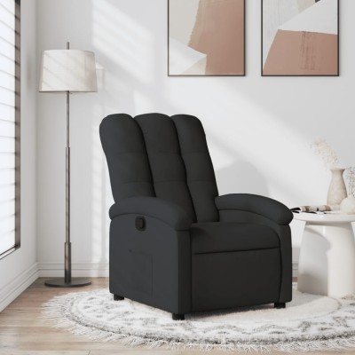 Sillón reclinable de tela negra