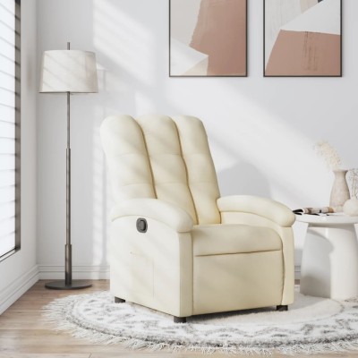 Sillón reclinable de tela color crema