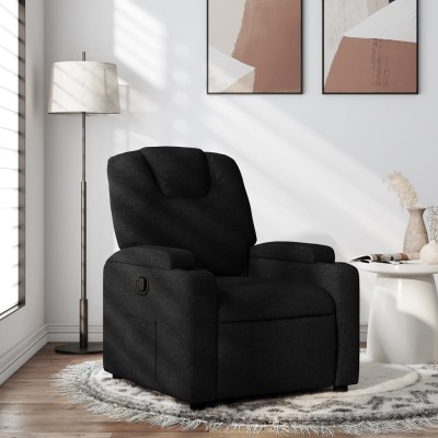 Sillón reclinable de tela negra