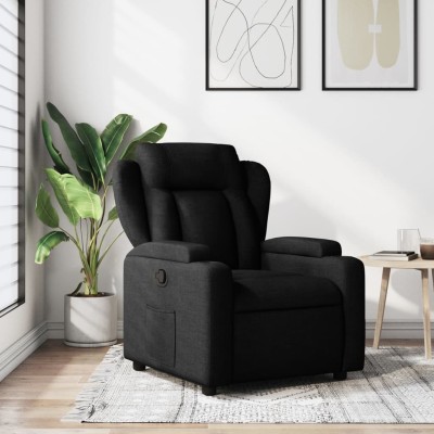Sillón reclinable de tela negra