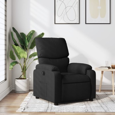 Sillón reclinable de tela negra