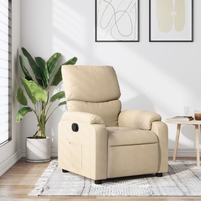 Sillón reclinable de tela color crema