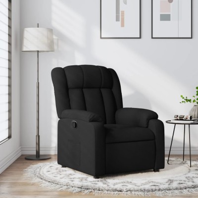 Sillón reclinable de tela negra