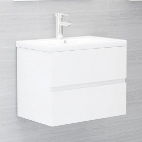 Mueble con lavabo blanco brillante aglomerado