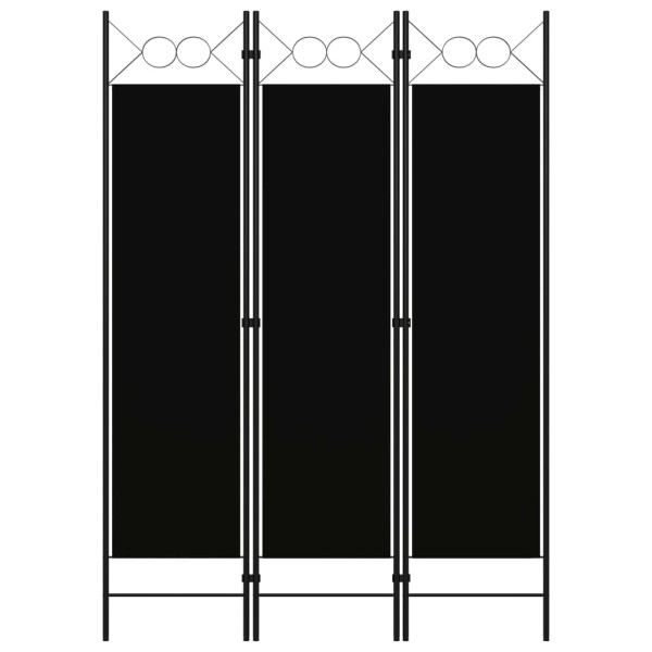 Biombo divisor de 3 paneles negro 120x180 cm