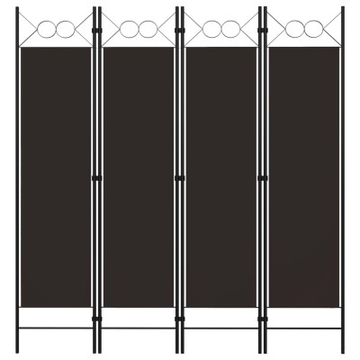Biombo divisor de 4 paneles marrón 160x180 cm