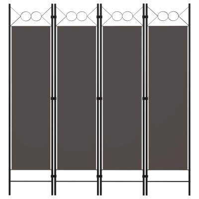 Biombo divisor de 4 paneles gris antracita 160x180 cm