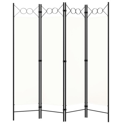 Biombo divisor de 4 paneles blanco 160x180 cm