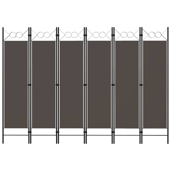 Biombo divisor de 6 paneles gris antracita 240x180 cm