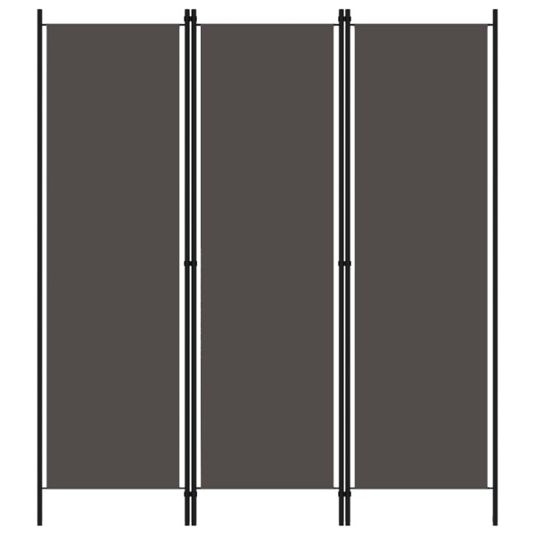 Biombo divisor de 3 paneles gris antracita 150x180 cm